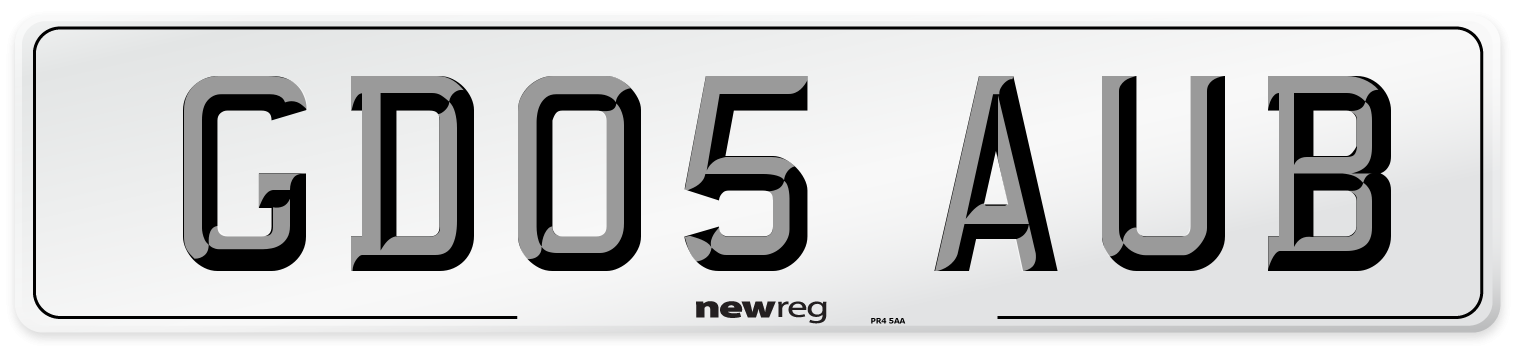GD05 AUB Number Plate from New Reg